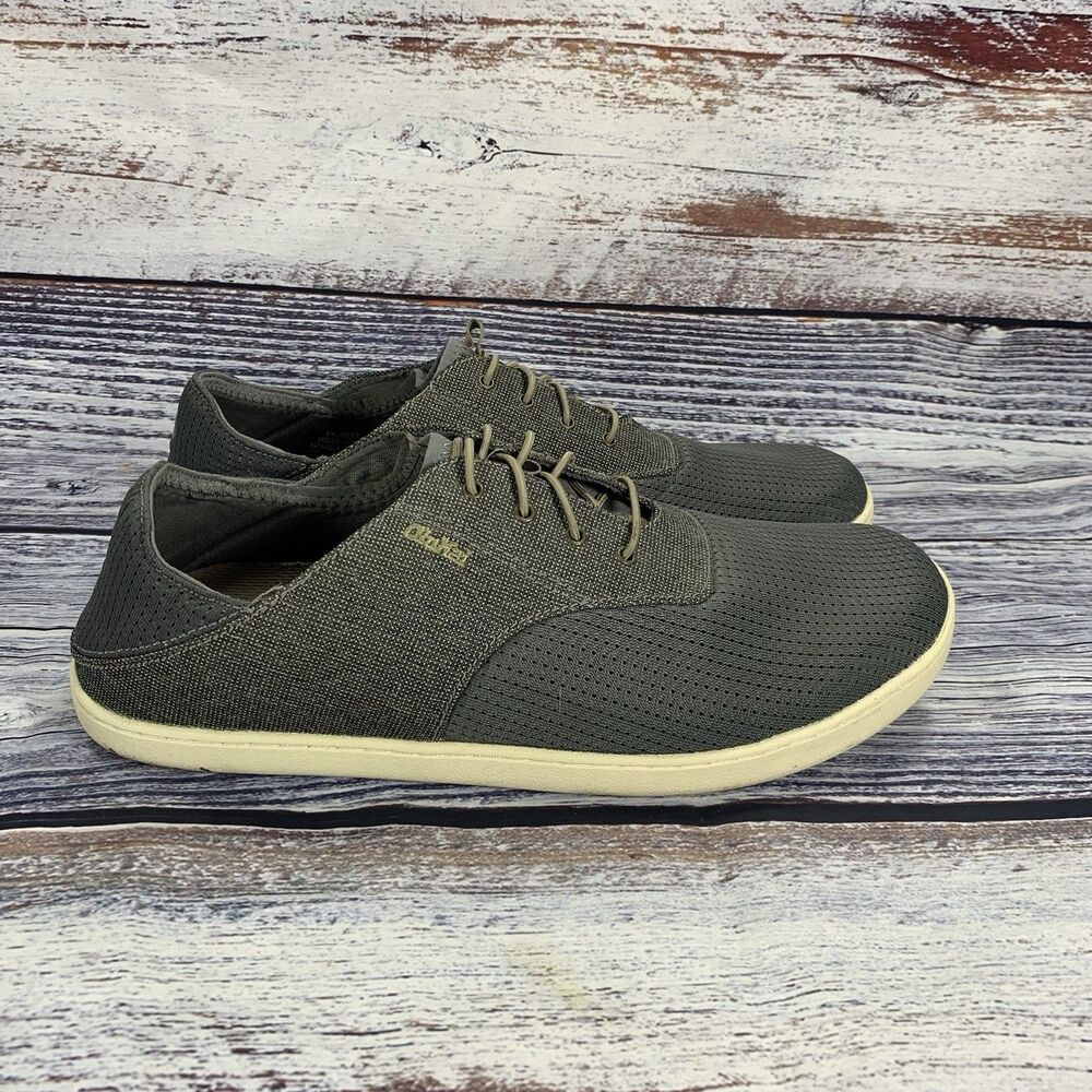 Olukai Nohea Moku Gray Barefoot Slip On Sneakers Shoes, Men's Size 11